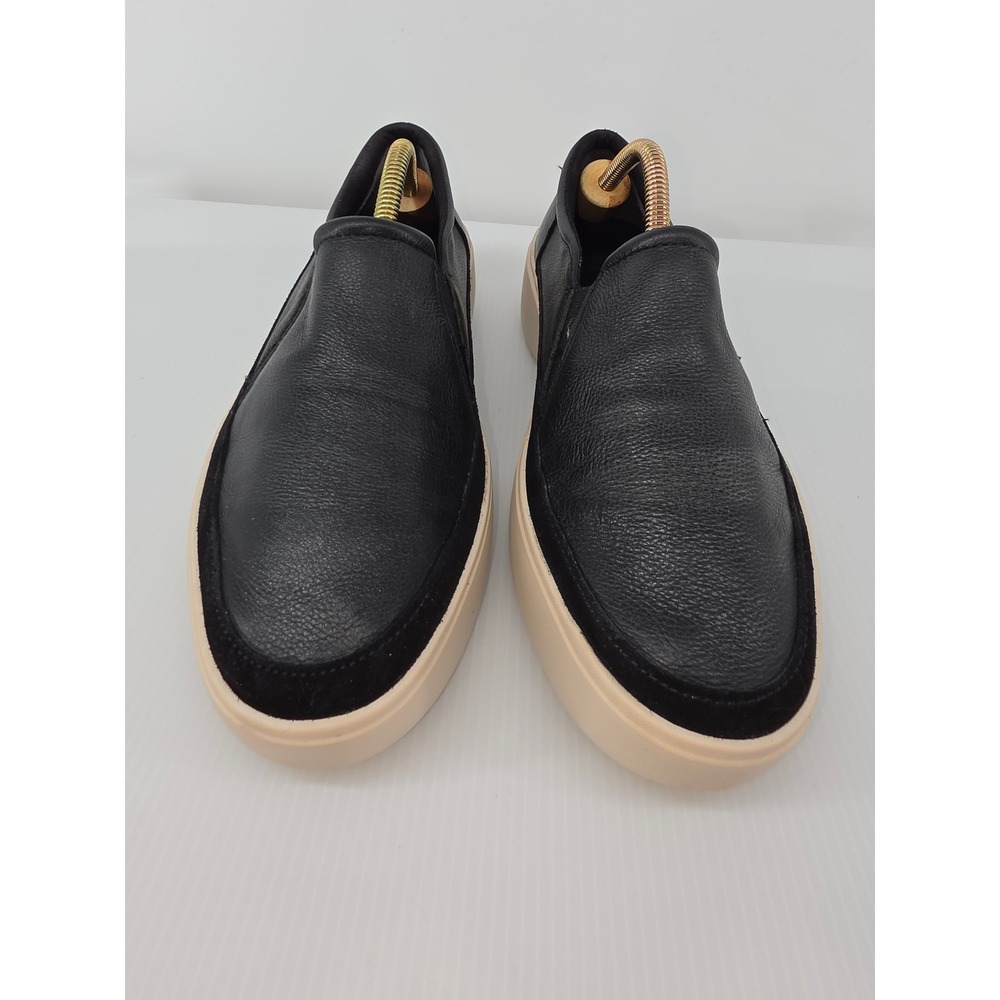 Vionic Kearny Black Leather Platform Slip On Sneakers Women 8 Wide DD:04-2024